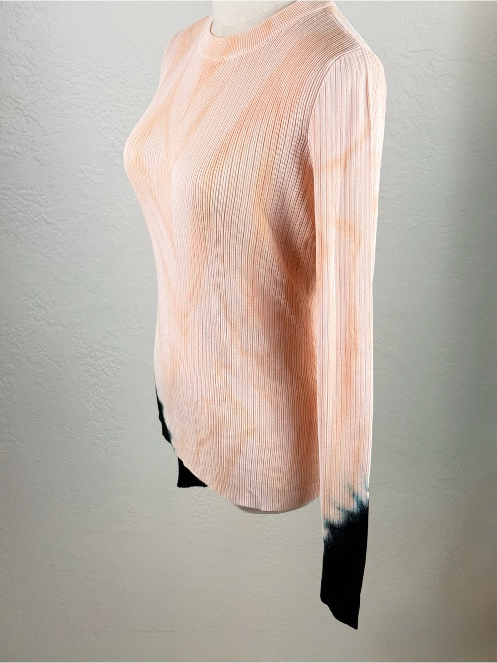 LUXE Proenza Schouler Resort Runway Tie Dye Ribbed Knit Top Peach Navy M - Picture 7 of 14